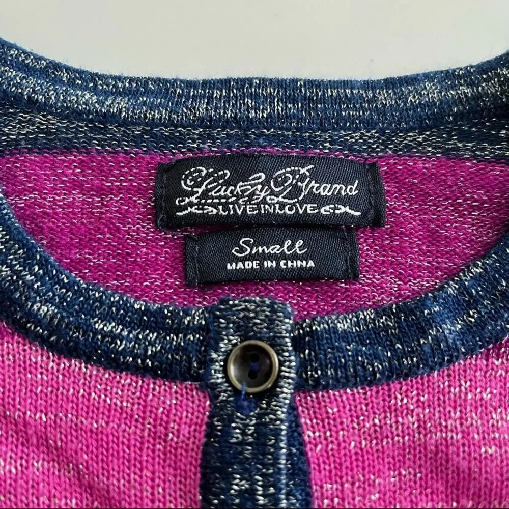 Lucky Brand girls striped metallic thread cardigan sweater size 7 - Picture 2 of 7